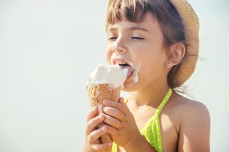 Girl Eating An Ice Cream
