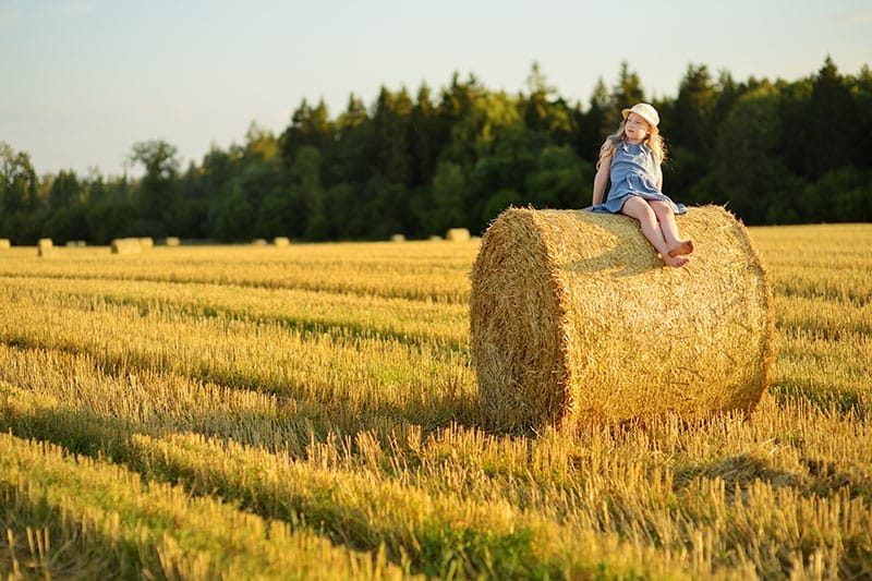 Girl On A Hay Bale