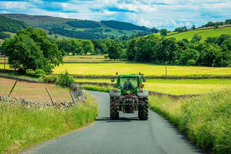 Tractor On A Country Lane